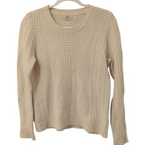 J Crew Wallace 100% Merino Wool Cable Knit Sweater Medium FLAWED